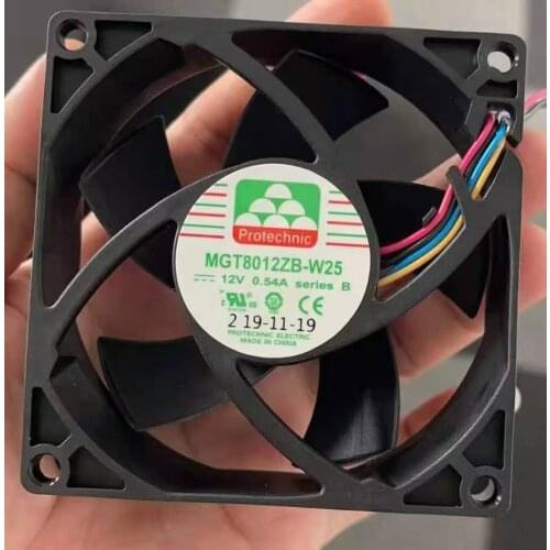 MAGIC MGT8012ZB-W25 DC 12V 0.54A 80x80x25mm 4-Wire Server Baer Cooling Fan