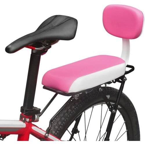 Bicycle Back Seat Cycling Bike Bicycle MTB PU Leather Soft Cushion Rear Rack Seat Children Seat with Back Rest Bicycle Accessory