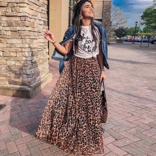 GypsyLady Leopard Maxi Skirt Elasstic Skirt Women Asymmetric Summer Skirt Plus Size Boho Skirt Fashion Runway Skirt Faldas