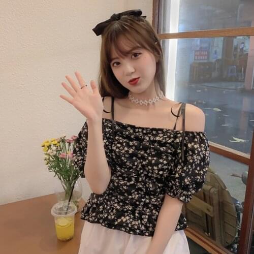 Womens Shirts Ulzzang Japanese Kawaii Ladies Vintage Ins Loose Floral Shirt Female Korean Harajuku Cute Clothes For Women