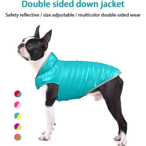 Winter Dog Clothes Waterproof Double-sided Dog Vest Jacket 3 Layer Thick Warm Pet Clothing Waterproof Outfit for Small Large Dog