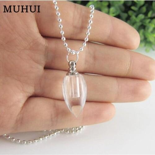 0.2ML Mini Glass Bottle Pendant Necklace Perfume Essential oil Keep Openable Small Bottle Necklaces For Women Jewelry Gift B065