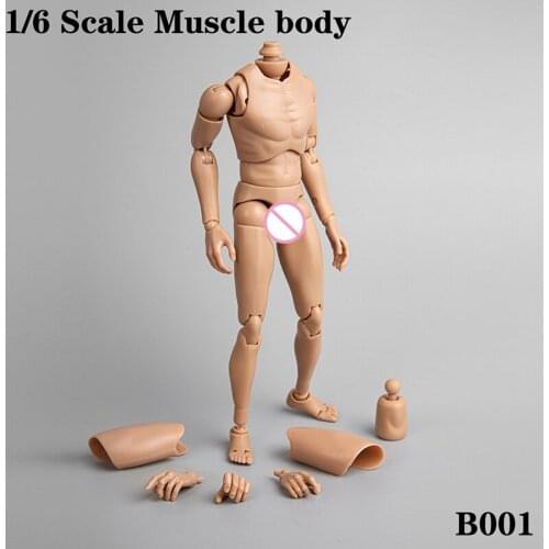 1/6 scale B001 male body strong figure military figure chest muscled 12" soldier action figure head toy PVC Finished Goods