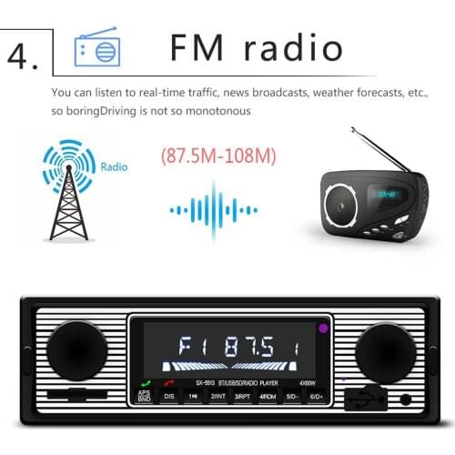 1 Din Car Bluetooth Handfree Car Radio MP3 Player Stereo AUX Audio