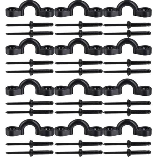 1 Set Deck Buckle C Type Buckle Black Rivet Washer Kayak Handle Hook for Kayak Yacht Home Canoe