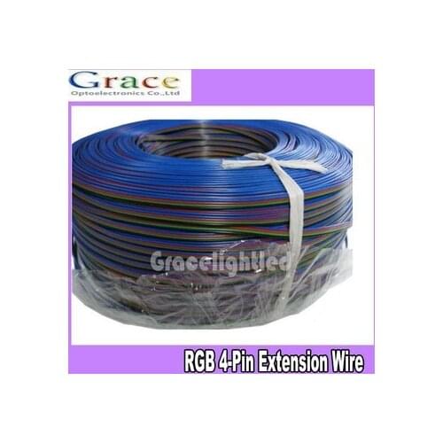 10M 4 Pin 4 Channels 5050 3528 RGB LED Strip Extension Extend Cable Wire Cord Connector For RGB LED Strip Light