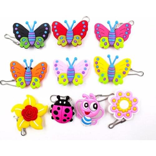 10Pcs butterfly bee Shoe accessories Shoe Charms with Zipper Pull Zipper Slider for Jacket Backpack Bag