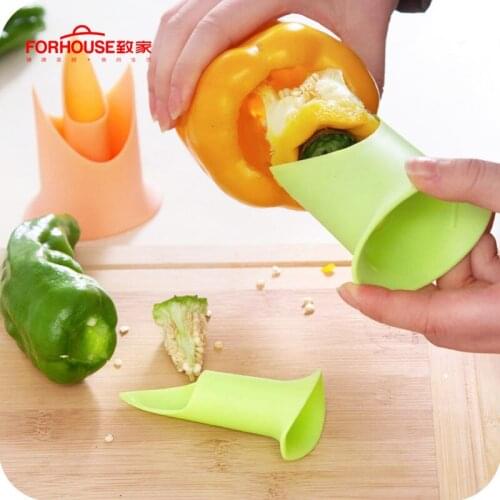 2in1 Pepper Chili Bell Jalapeno Corer Seed Remover Green Pepper Chilli Cutter Corer Slicer Fruit Peeler Kitchen Utensil