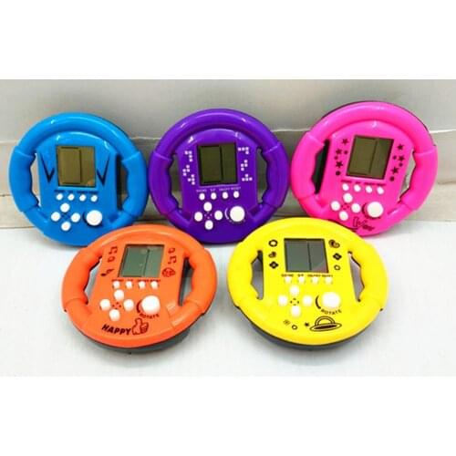 23Games Steering Wheel Shape Classic Mini Handheld Game Machine Kid Adult Gift randon color
