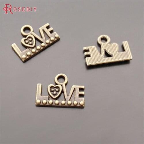29564)100PCS 13x10MM Antique Bronze Zinc Alloy Heart LOVE Charms Pendants Diy Jewelry Findings Accessories Wholesale
