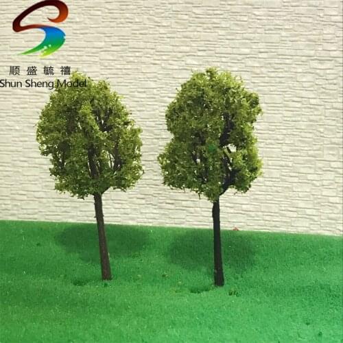 50pcs High 6-12.5cm yellow Green Color Mini Model Plastic Tree Construction Sand Table Model Scene Model flower Tree