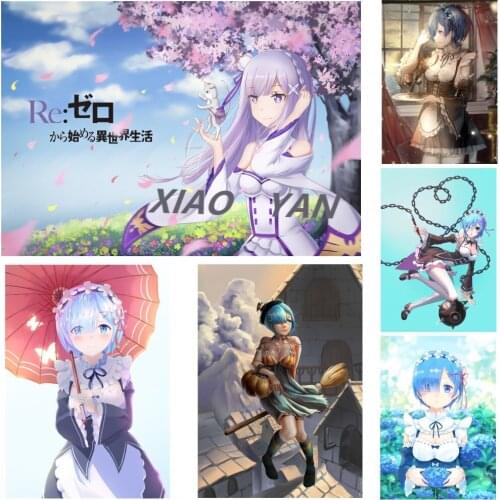 5D DIY Diamond Painting Re Zero Kara Hajimeru Isekai Full Diamond Embroidery Home Decor Cross Stitch Kits