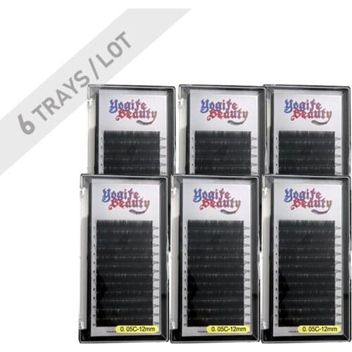 6Trays/Lot Wholesale Individual Lashes Soft Silk Fiber Hign Volume More Denser Light from Yogife Beauty
