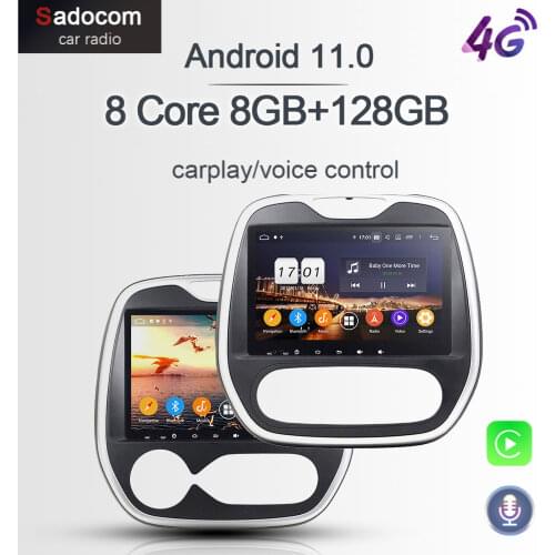 720P 9" DSP PX6 Android 10.0 For Renault Capture MT AT 2011-2017 4GB RAM 8core Car DVD Player GPS Glonass autoradio car radio