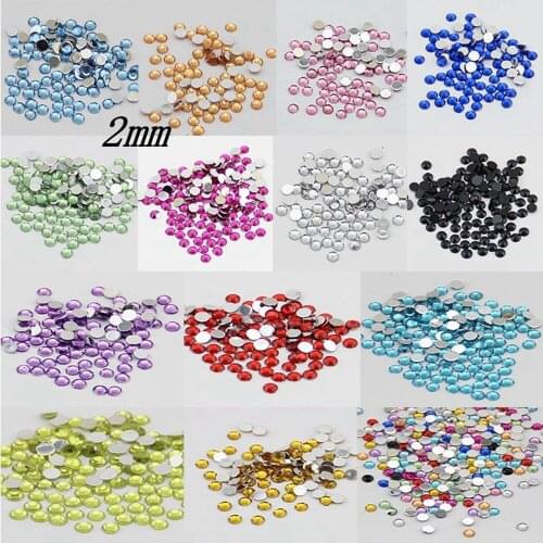 Free Shipping SS6 2mm 2000pcs/Lot Multi Resin Flatback Rhinestones Beads Crafts For DIY Decoration