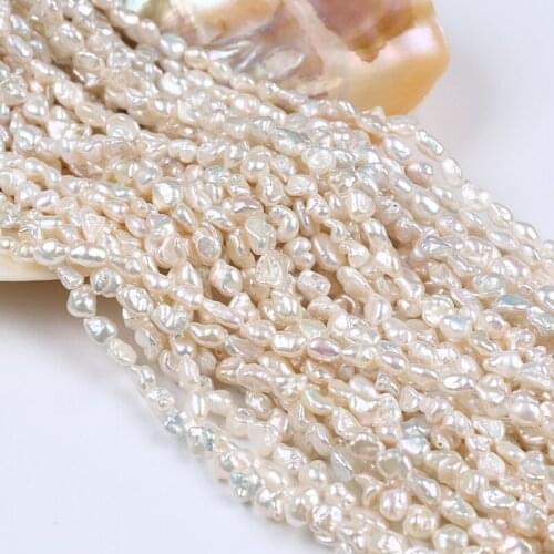 Reborn 5-7mm Irregular Shape Loose Beads White Cultured Freshwater Keshi Pearl Strand For Jewelry Making