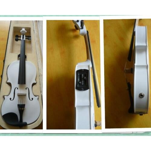 Wooden violin with electric box