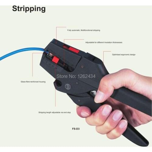 FS-D3 For stripping the plastic or rubber insulation of the single, multiple cables and wires of 0.08-2.5mm2