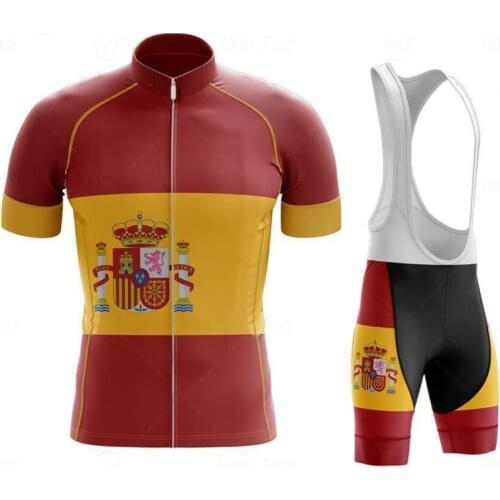 Cycling Jersey Team mens Summer Anti-UV Spain Cycling Jersey Set Breathable Racing Sport Mtb Bicycle Jersey Cycling Clothing