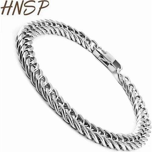 HNSP 10MM stainless steel chain link bracelet For Men Male Gift wholesale