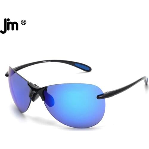 2021 New Rimless Pilot Men Sunglasses Brand Designer Outdoor Fashion Blue Mirror Shades UV400