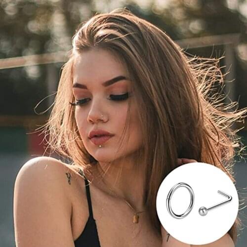 36 Pcs Titanium Steel Nose Rings Nose Piercings Jewelry Nose Rings Hoops Nose Studs Screw for Women Men N2UE