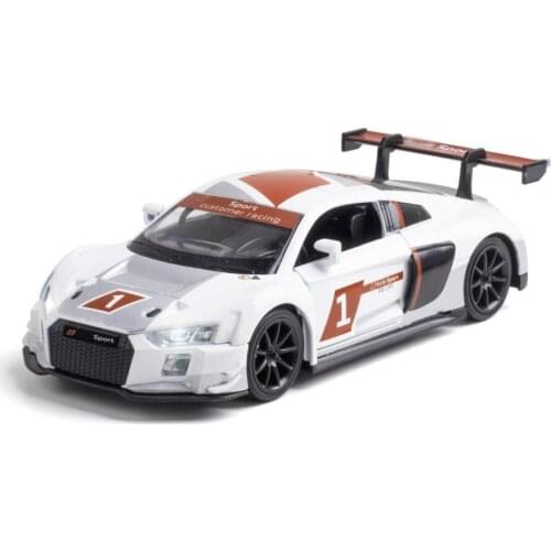 Hot scale 1:32 wheel diecast car audis R8 LMS super sport car metal model with light and sound pull back vehicle toy collection