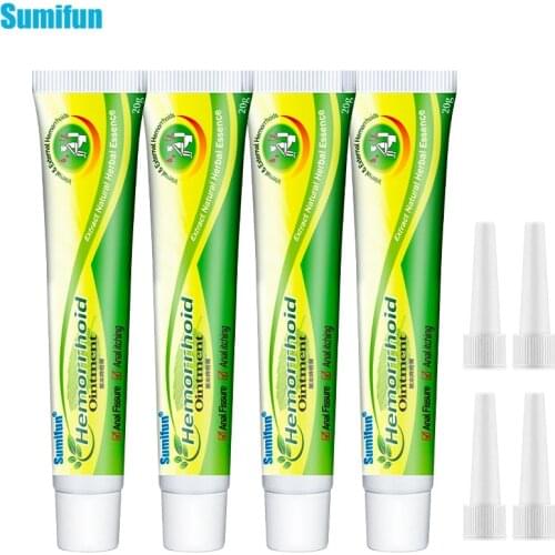 Sumifun 4pcs Hemorrhoid Ointment Relieve Pain Itching Effective Treat Internal Piles External Anal Ointment Health Antipruritic