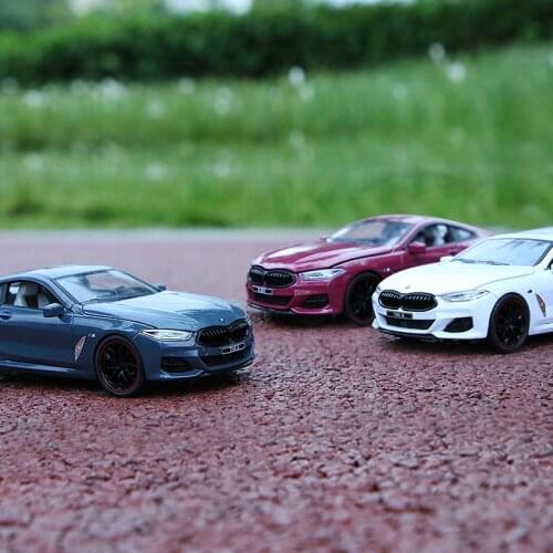 1:28 Highly Simulated Super Racing Sport M8 Alloy Car Model with Sound and Light Pull Back Toy Car Decoration for Children Gifts