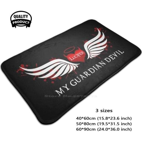 Lucifer Mornin Guardian Devil At Your Service 3D Soft Non-Slip Mat Rug Carpet Foot Pad Lucifer Mornin Art Lucifer Tv Show Quote