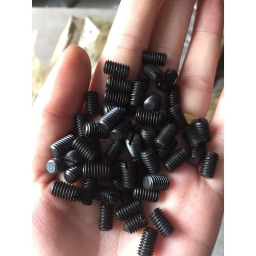 30pcs M4 12.9 level carbon steel Slotted flat end set grups screw one word headless tight grup bolt black color 4mm-16mm long