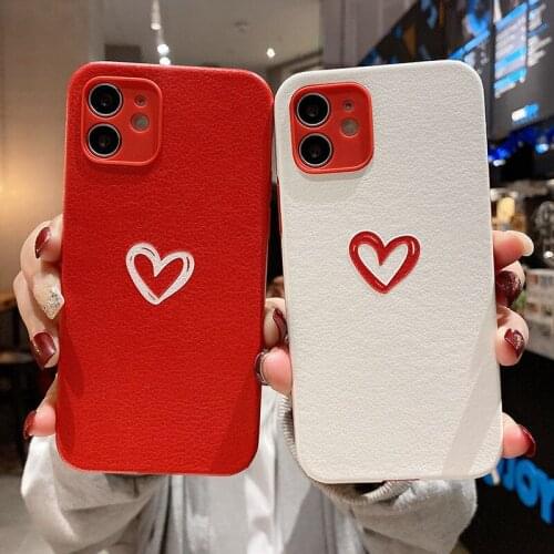 OEING Romantic Love Case For iPhone 12 11 Pro Max mini 7 8 XR X XS MAX SE Shockproof Exquisite Leather Material Case Cover