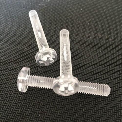 Wholesale& Free shipping!!!1000pcs/Lot M6X50 Acrylic Screw transparent PC material round head screw clear plastic bolt fastners