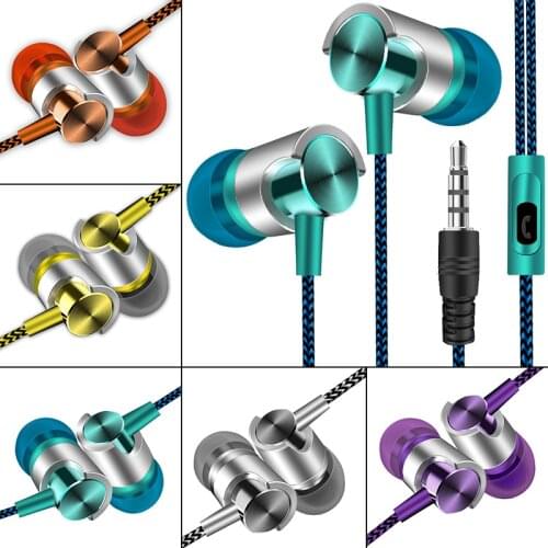 3.5mm Wired Headset Sports Bass Stereo Earphone With Mic In-ear High Quality Volume Control Hands Free For Xiaomi/HUAWEI/Samsung