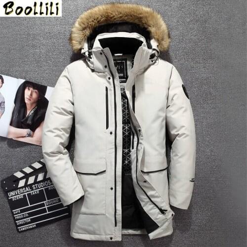 2020 New Down Parka Men Winter Jacket Mens High Quality Fur Collar Hooded Down Coat Warm Thick Long Coats -30.C Plus Size 2XL