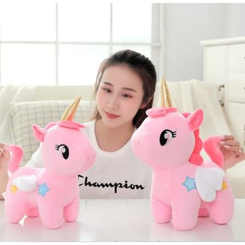 20cm Pink Kawaii Plush Unicorn Doll Toy Soft Appease Sleeping Pillow Kids Room Decor Toy For Children Pupil Christmas Present