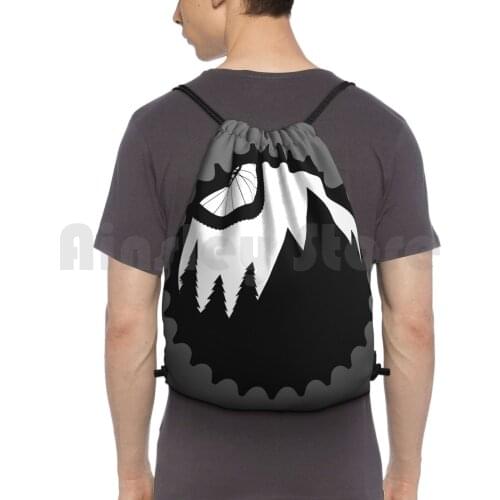 Mountain Bike Backpack Drawstring Bag Riding Climbing Gym Bag Bike Mtb Ride Mountain Bike Bicycle Cyclist Bmx Rider Biker