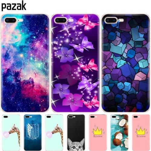 Silicone Case For iphone 7 8 Case soft tpu Shell Cover For Apple iPhone 7 8 plus Bag Funda coque etui bumper paiting protective