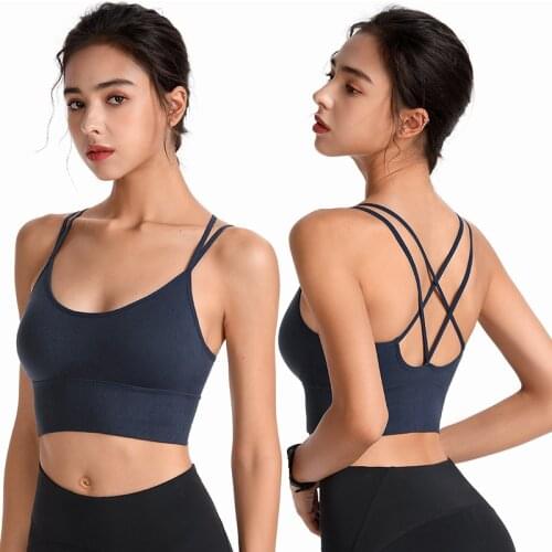 Slim-strap Crossing Sports Bra Quick-drying Breathable Sujetador Deportivo Plus Size Push Up Shockproof Running Fitness Women