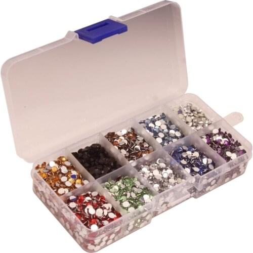 Fityle 9000pcs Multicolor Hotfix Rhinestones Flatback for DIY Clothes Bag Jewelry Cellphone Apparel Sewing & Fabric