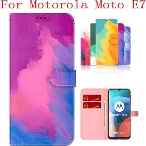 Sunjolly Case for Motorola Moto E7 Wallet Stand Flip PU Phone Case Cover coque capa Motorola Moto E7 Case Motorola Moto E7 Cover