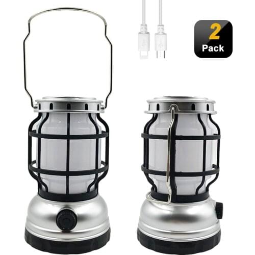 LED Solar Powered Retro Kerosene lamp Camping Light Flame Light Portable Lantern USB Rechargeable Work Light Nightlights