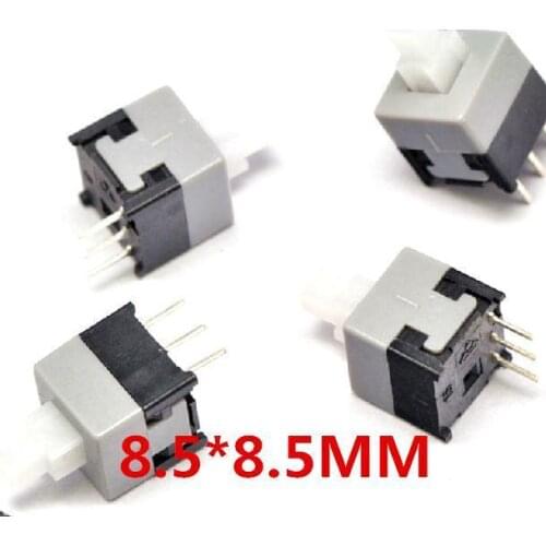 1000PCS 8.5X8.5mm 3Pin Push Tactile Power Micro Switch Self lock On/Off button Latching switch