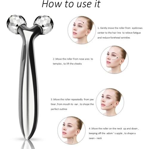 Y Shape 360 Rotate Roller Massager Thin Face Thin Chin Body Shaping Relaxation Wrinkle Remover 3D Manual Facial Lifting Massager