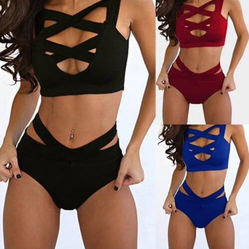 Women Two-piece Strap Swimsuit Lady Girls Bandage Bikini Push-up Padded Bra Bathing Swimwear Beachwear Biquini Clothing