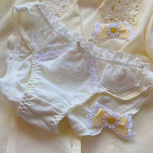 Female Cute Underwear Floral Cotton Woman Panties Briefs Summer Classic Lolita Panty Harajuku Kawaii Lace Thong Lingerie Femme