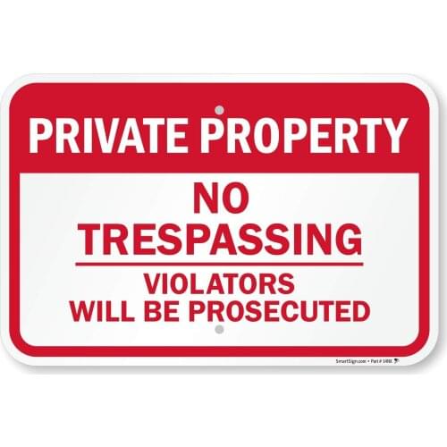 SmartSign "Private Property No Trespassing" Sign | 12" x 8" Aluminum