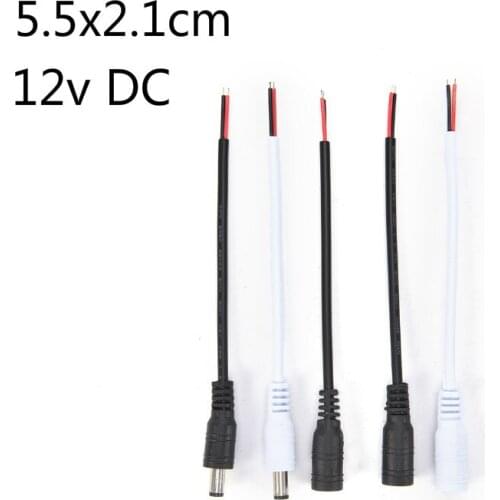 DC Male And Female Head Plug Line 12v DC Power Connector Adapter Lock Buckle Power Supply Wiring Connector Line White And Black