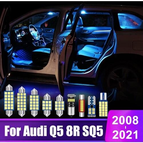 For Audi Q5 8R SQ5 2008-2019 12v 14pcs Car LED Bulbs Interior Dome Reading Lamp Vanity Mirror Glove Box Trunk Light Accessories