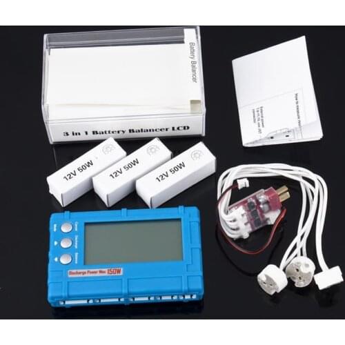 150W 3 in 1 RC 2s-6s Lipo Li-Fe Battery Balancer LCD+Voltage Meter Tester+Discharger